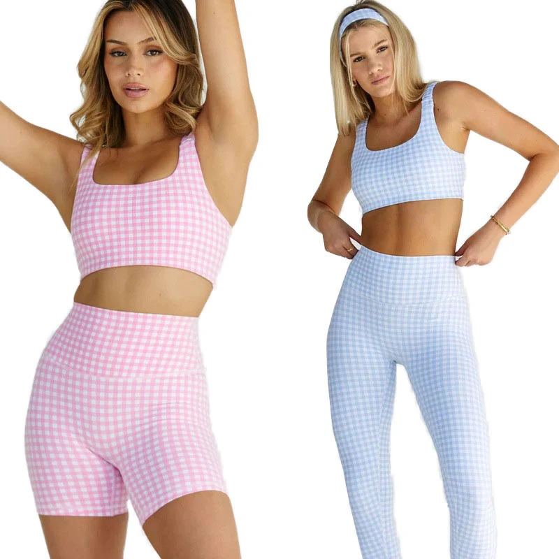 OEM/ODM Plus Size Strapless Fashion Solid Pink Full Length Active Stretch Spandex/Nylon Elastic Waist Fitness Set High Yoga