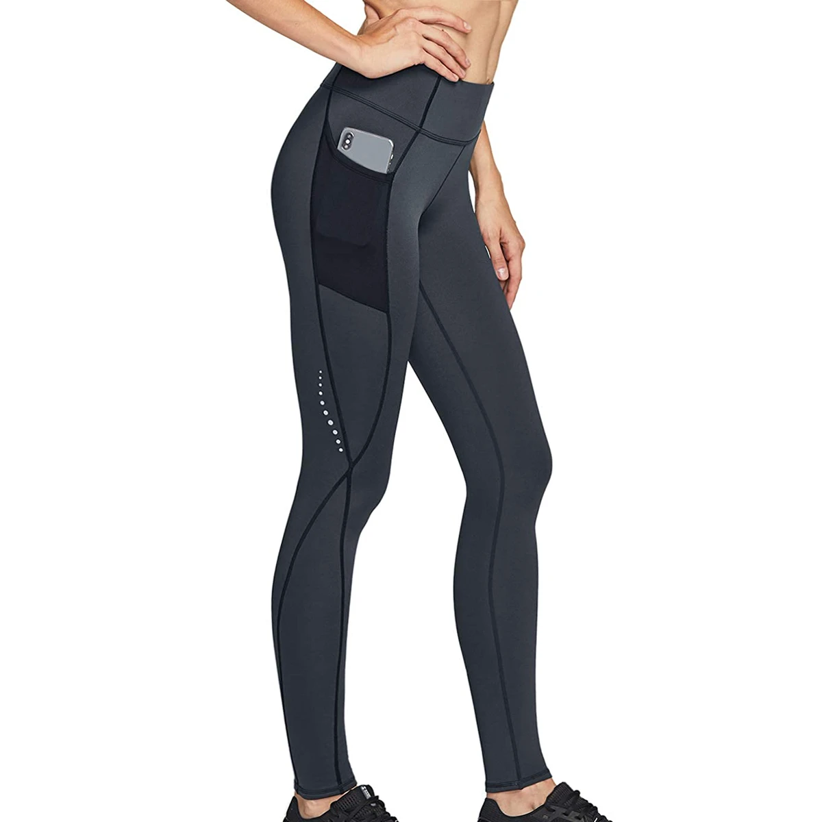 High Waist Seamless Women Leggings Full Length With Pockets Sporty Yoga Pants For Gym Workout Stretch Breathable Quick Dry