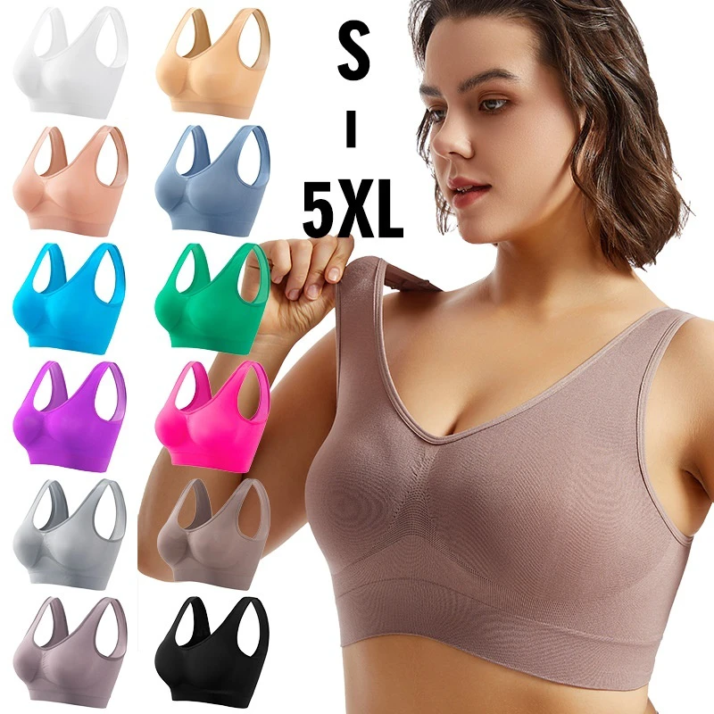 Comfortable High Elasticity Women V-Neck Sports Bra with Removable Pads Medium Support Yoga Bra Widened Shoulder Strap