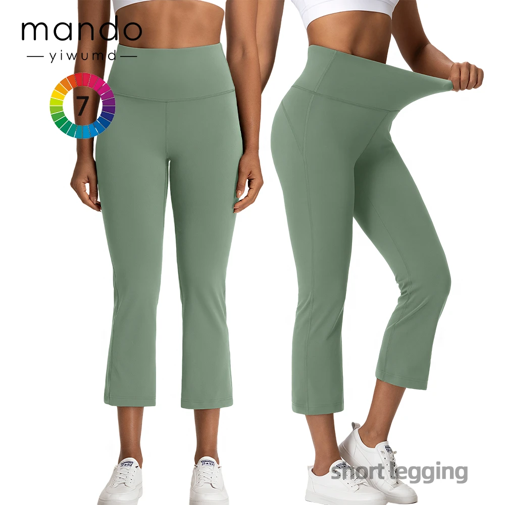 Custom Logo High-Quality Calf-Length High Waist Leggings Women's Pilates Yoga Short Legging With Pockets