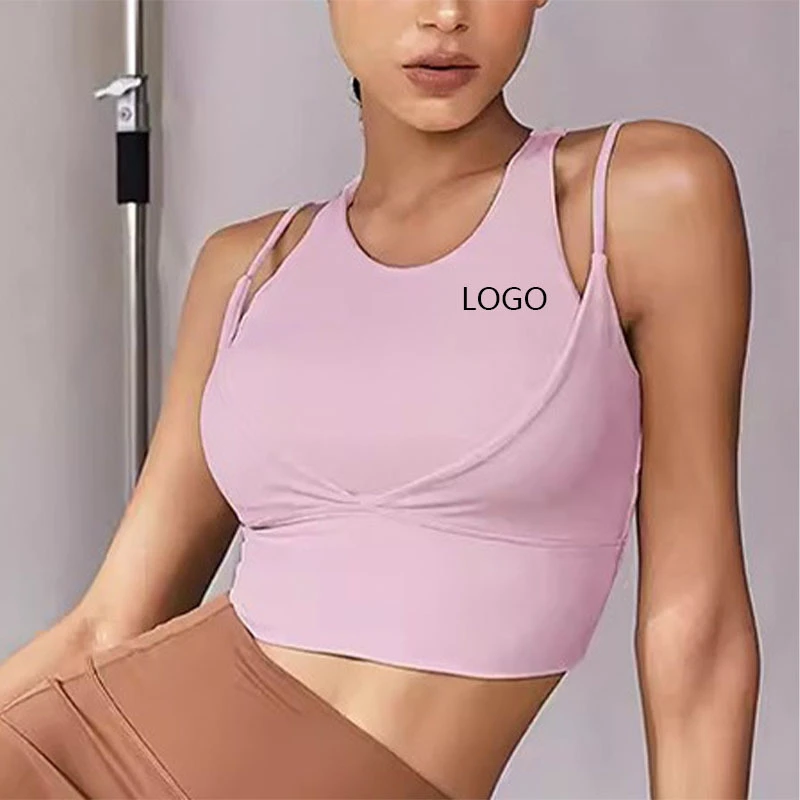 XW-MY365 New Style Summer Soft Fashionable Solid Color Design Girls Gym Clothing Women Sports Yoga Bra Top Backless Strap Vest
