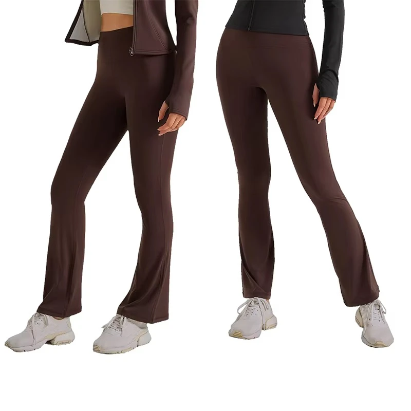 Women's Sports Essential High Waist Flare Leggings Seam Detail Stretchy Bootcut Yoga Pants Butt Lifting Flared Bootcut Trousers