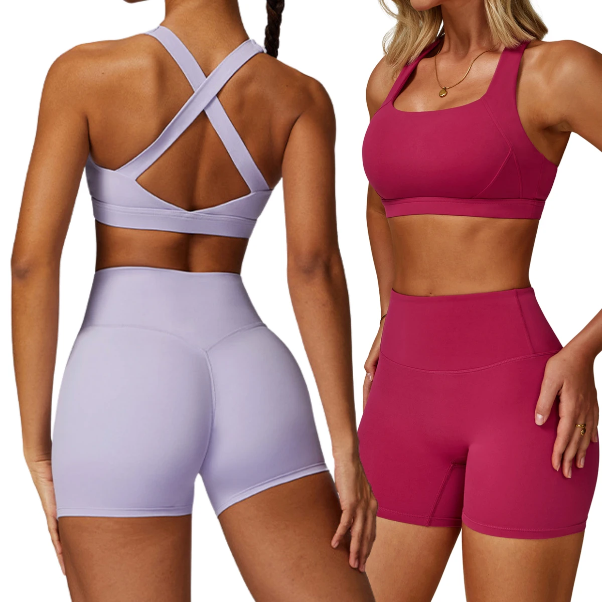 Women High Support Active Bra Wide Shoulder Strap Sports Bra with Beauty Back Design for Outdoor Training and Intense Workouts