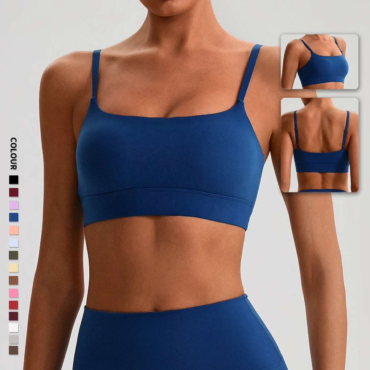 SHINBENE Hi Could Women's Workout Gym Fitness Sports Bras Adjustable Straps Bra Yoga Crop Bras