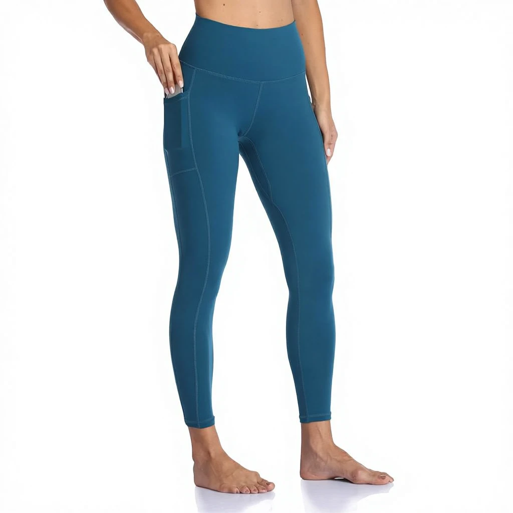 For Women's High Waisted Yoga Pants Full Length Leggings Pockets Tummy Control for Material Color Blocking Pattern