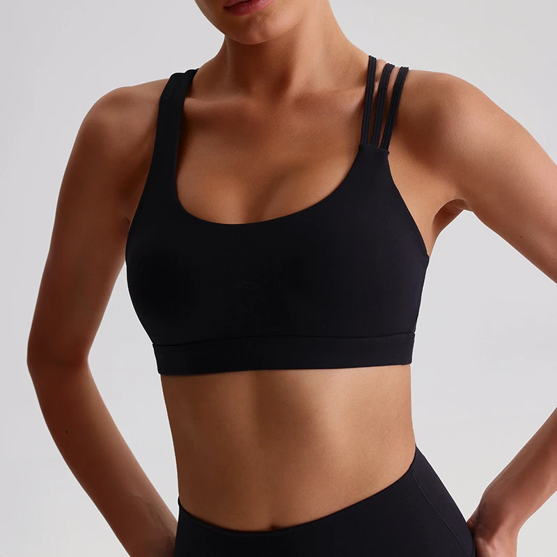 2025 New Women's Yoga Bra Fitness Wear Sports Shirt Gym Vest Tight Sexy Underwear Nylon Fabric Custom logo Gym Quick Dry Top