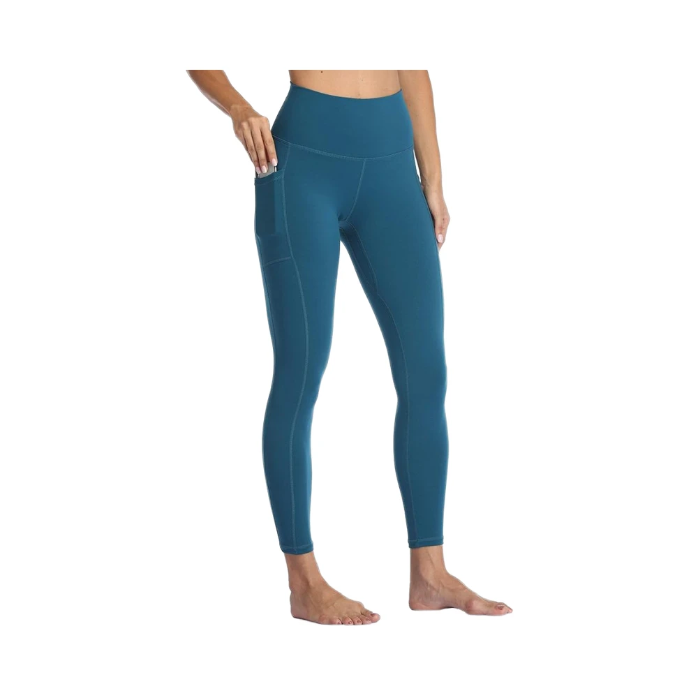 For Women's High Waisted Breathable Yoga Pants Full Length Leggings Pockets for Material Color Blocking Pattern