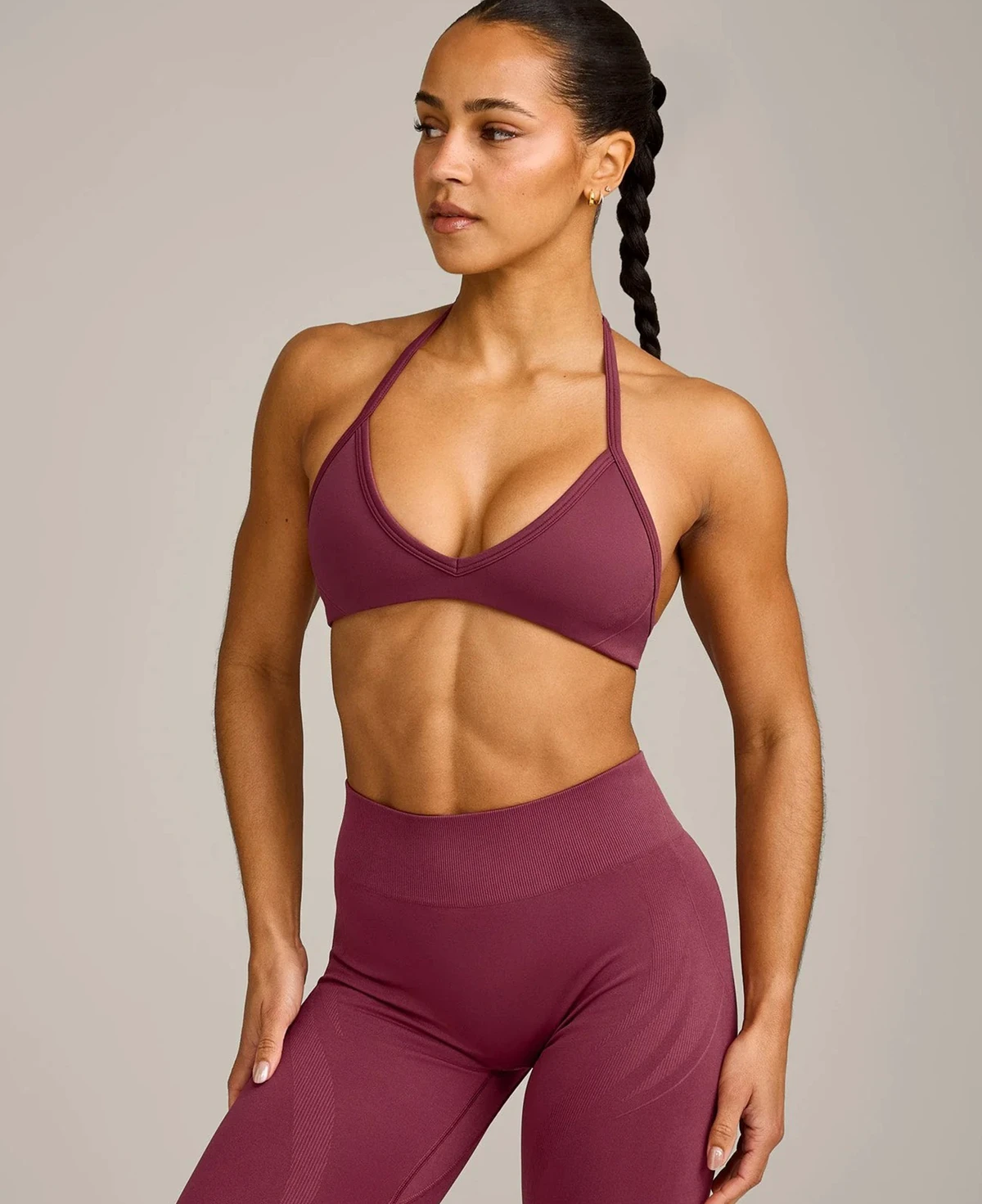 Premium Quality Halter Convertible Breathable High Support Sports Bras Women's Quick Dry Cotton Spandex 180g Fabric Front Deep