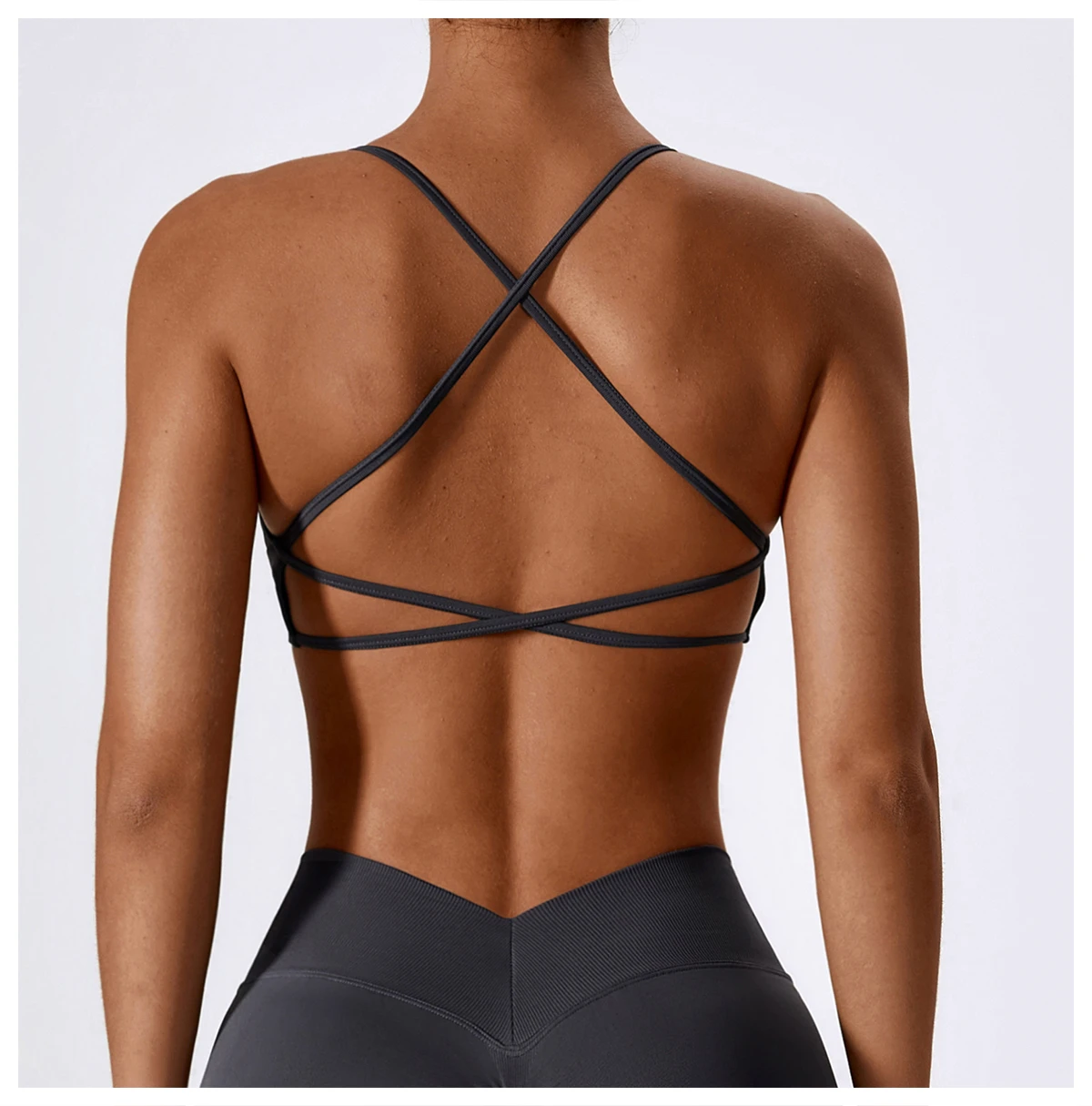 Light Support Sexy Strappy Yoga Bra for Teenage Girls Women Plus Size Seamless Sports Crisscross Bra Breathable Young Lady