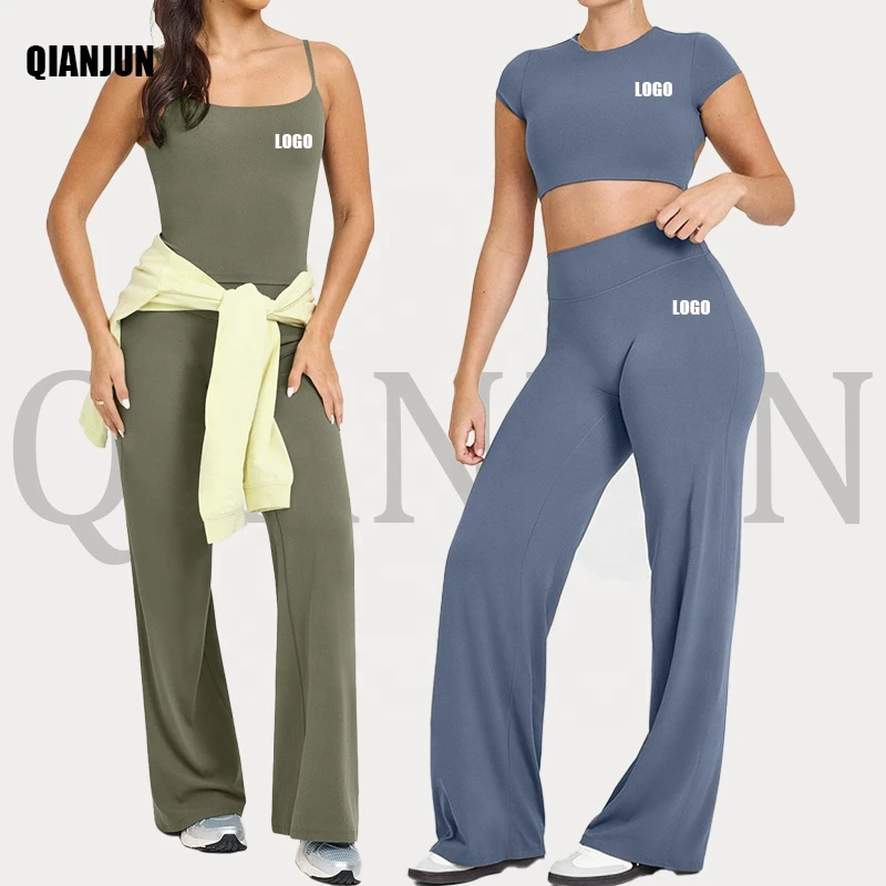Women's High Waisted Yoga Leggings Set Comfortable For Impact Yoga Bra Summer Gym Fitness Sets With Four-Way Stretch