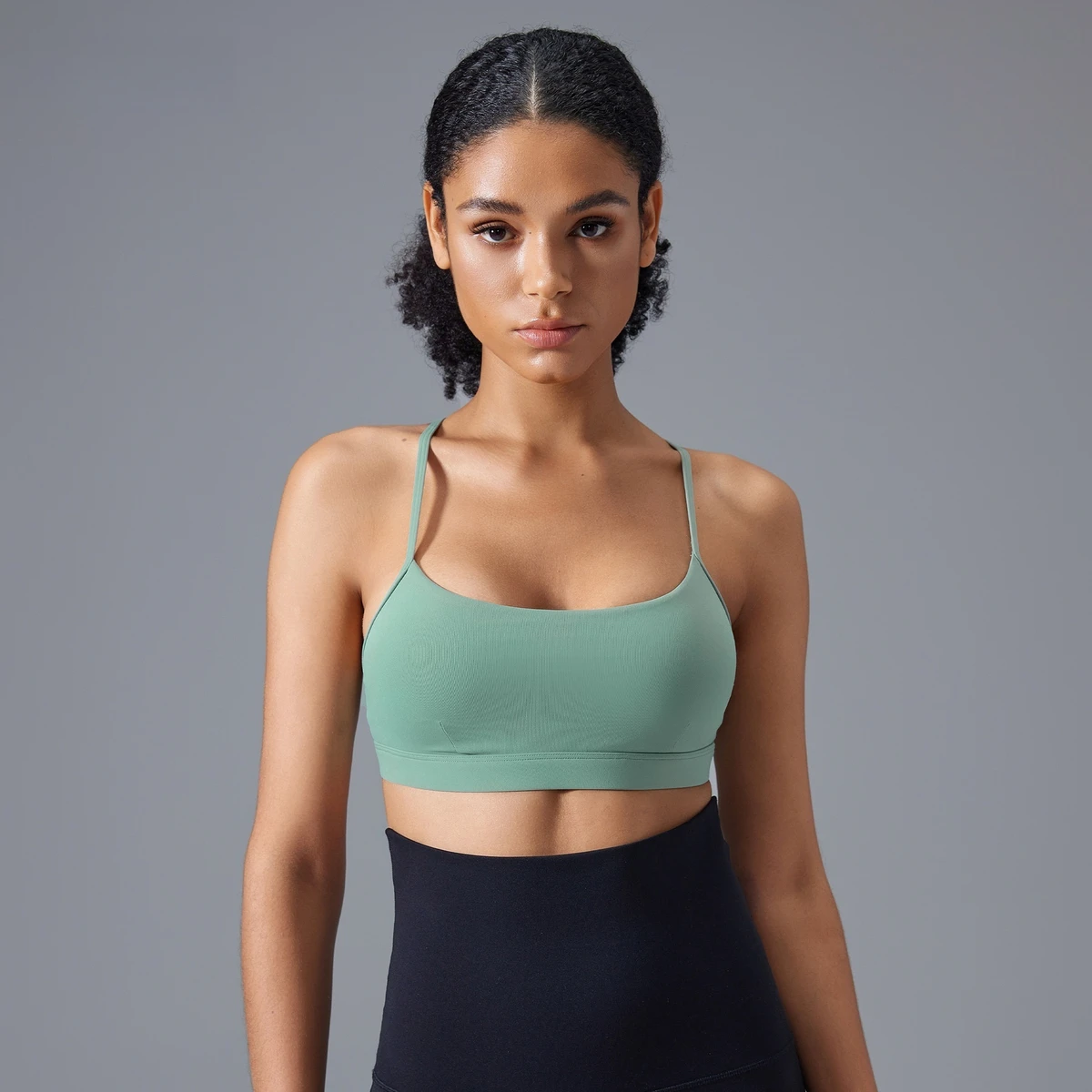 Women's Sports Bra with Beautiful Back Print Nude Yoga Bra Adjustable Shoulder Straps Shock-Proof Fitness Bra Plus Size