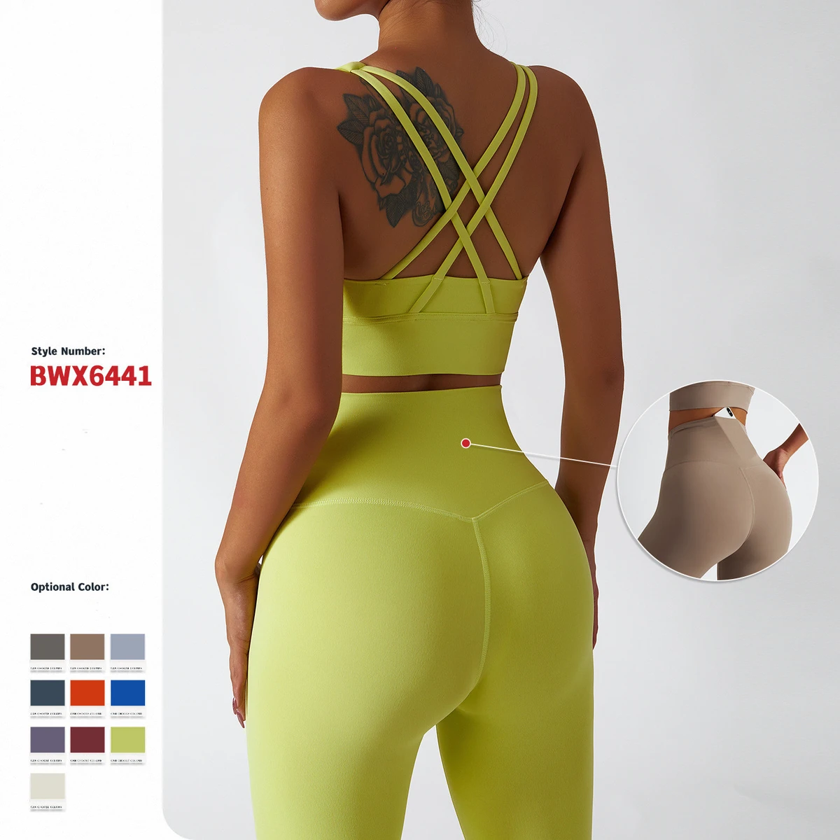 2022 New Arrival Women Workout Sets Cross Straps Sports Bra High Waist Scrunch Butt Leggings 2PCS Breathable Elasticity Yoga Set