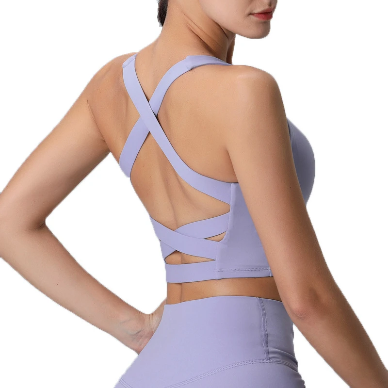 Cross Straps High Impact Sexy Women Gym Clothing Yoga Exercise Sports Bra