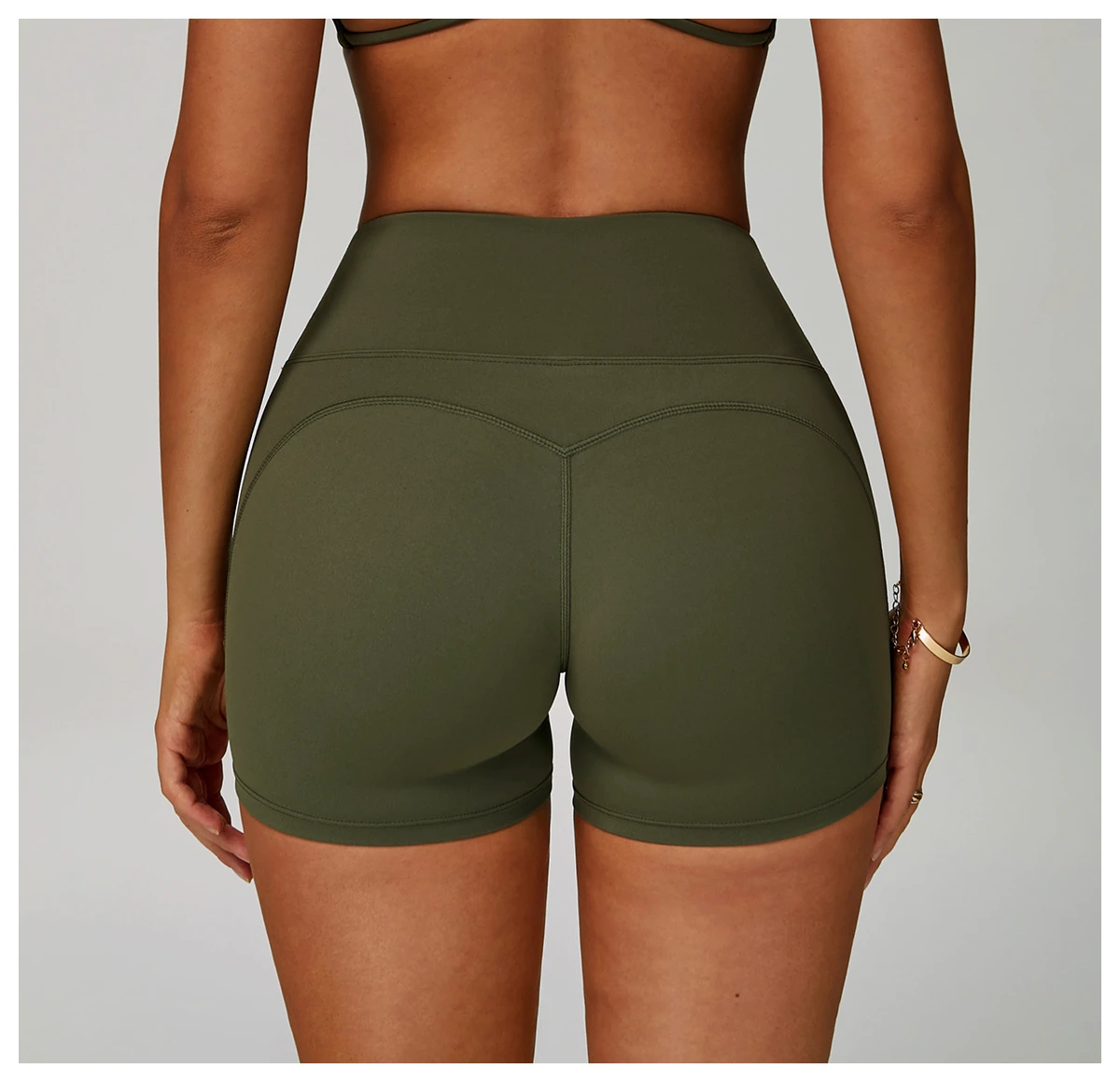 Custom High Waist Solid Gym Shorts Quick-dry Hip-lifting Belly-wrapping Shorts Suitable for Outdoor Running Sports Yoga Shorts