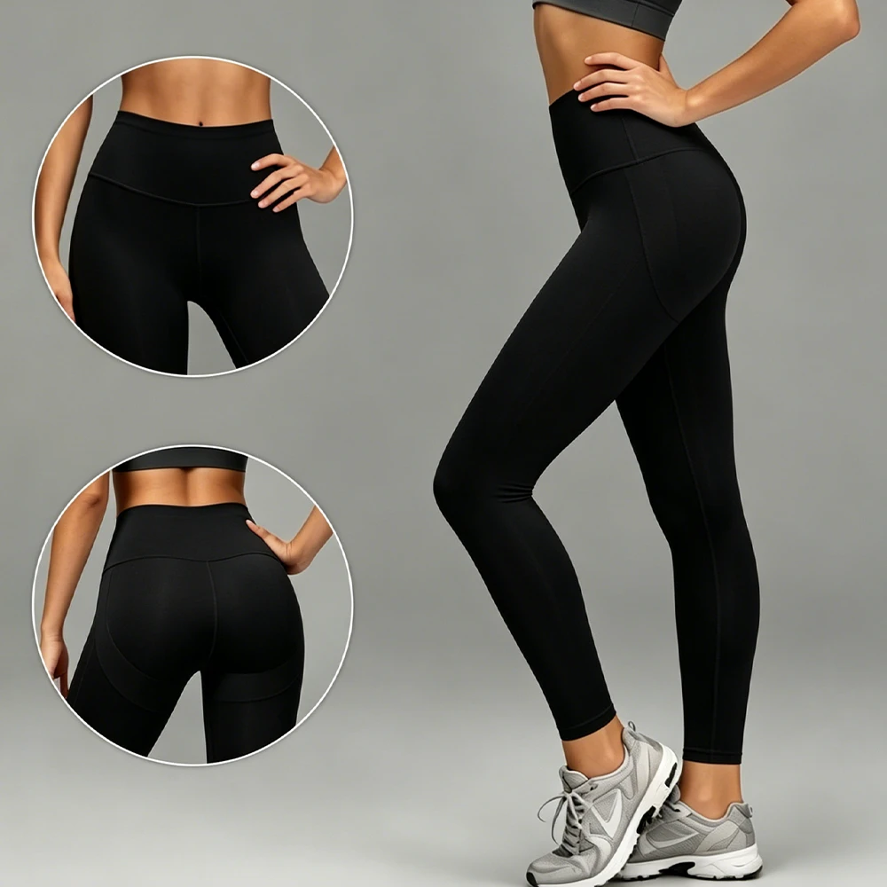 High Waist Tummy Control Fitness Leggings, Women's Butt Lifting Stretchy Yoga Pants, Low MOQ OEM