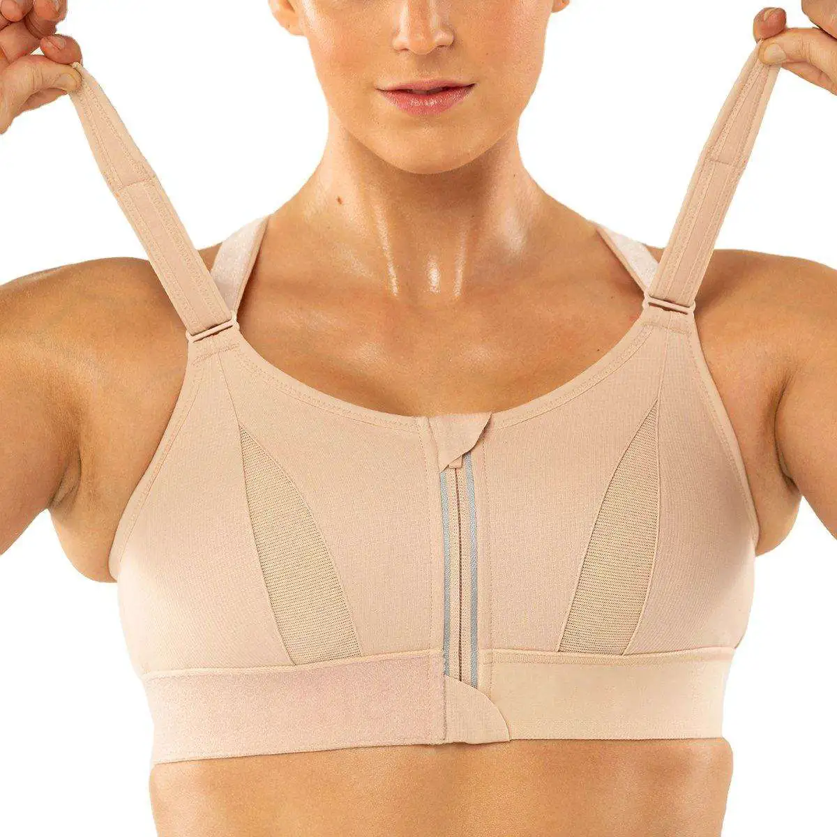 High Quality Yoga Plus Size Breathable Simple Crop Top Sports Bra with Front Logo for Ladies High Support