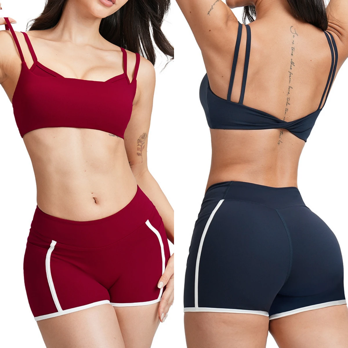 Hot Sale High Quality Solid Eco-Friendly Sports Bra Mid Waist Leggings Yoga Set Sleeveless Workout Wear Breathable Quick Dry