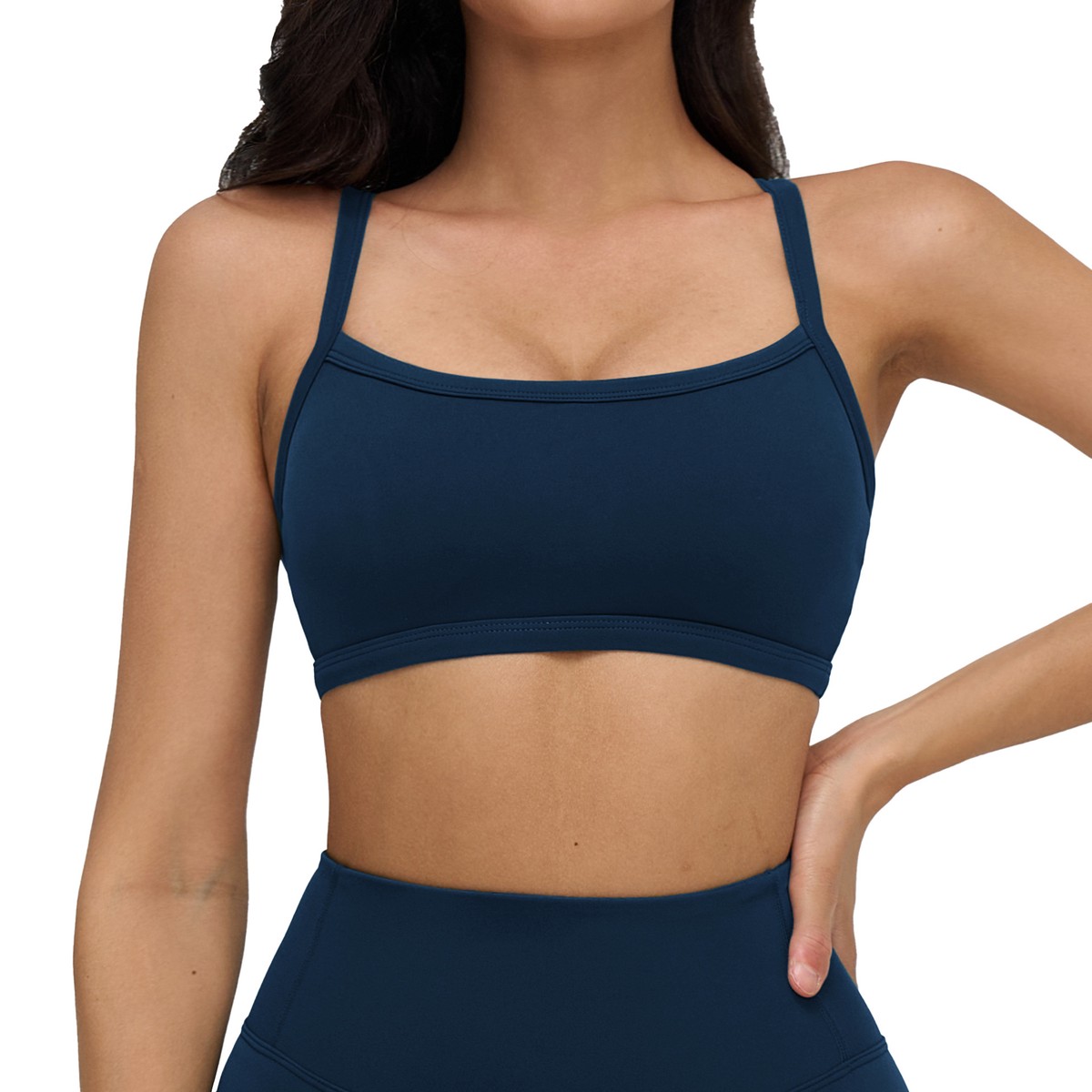 Cloud-feel Breathable Yoga Bra with Hollowed-out Back Four-Way Stretch Medium Support for Women's Fitness Running Sports