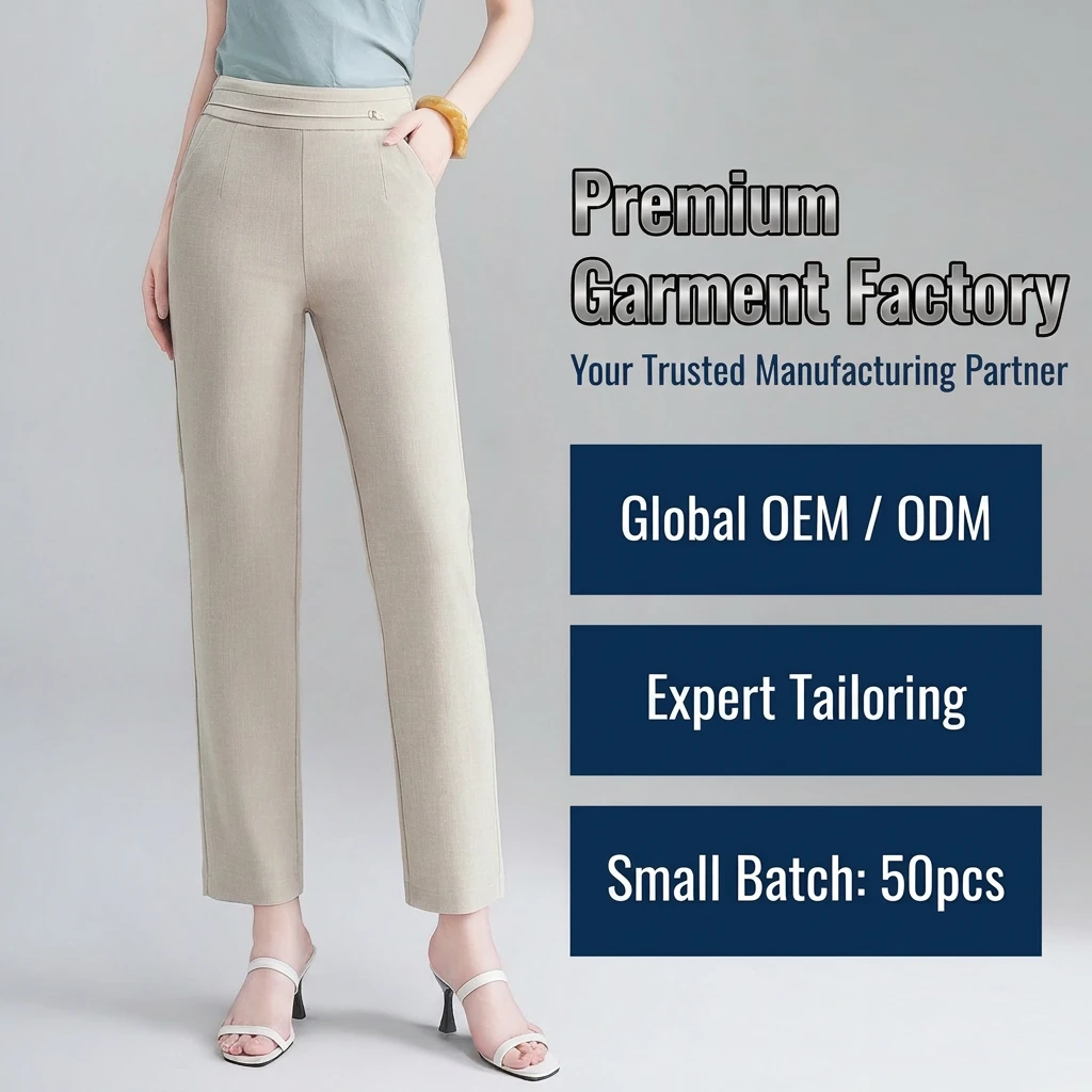 Clothes for Women Summer Professional High Rise Slim Straight Textured Fabric Buckle Office Commute Long Trousers