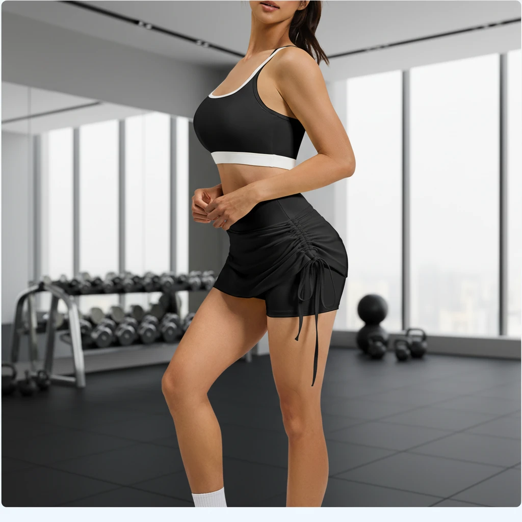 Women's High Support Contrast Color Crisscross Strap Yoga Sports Bra-Eco-Friendly Spandex/Nylon Activewear for Gym & Yoga