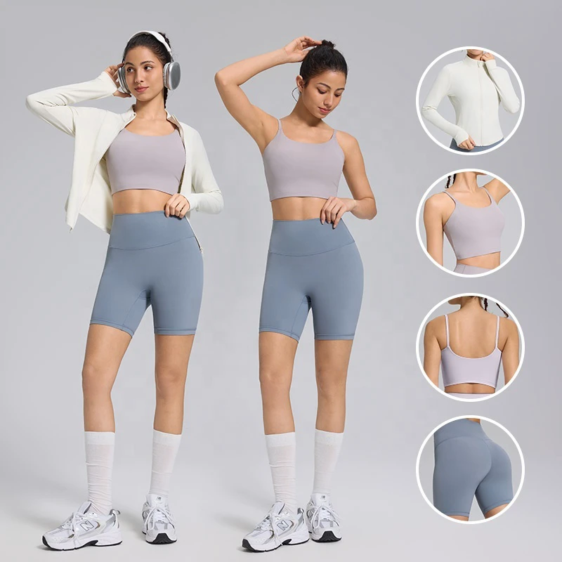 Wholesale Manufacturer Athletic Clothing Ladies Set Gym Wear Fitness Workout Clothes Activewear Women Sports Wear Yoga Suit Set
