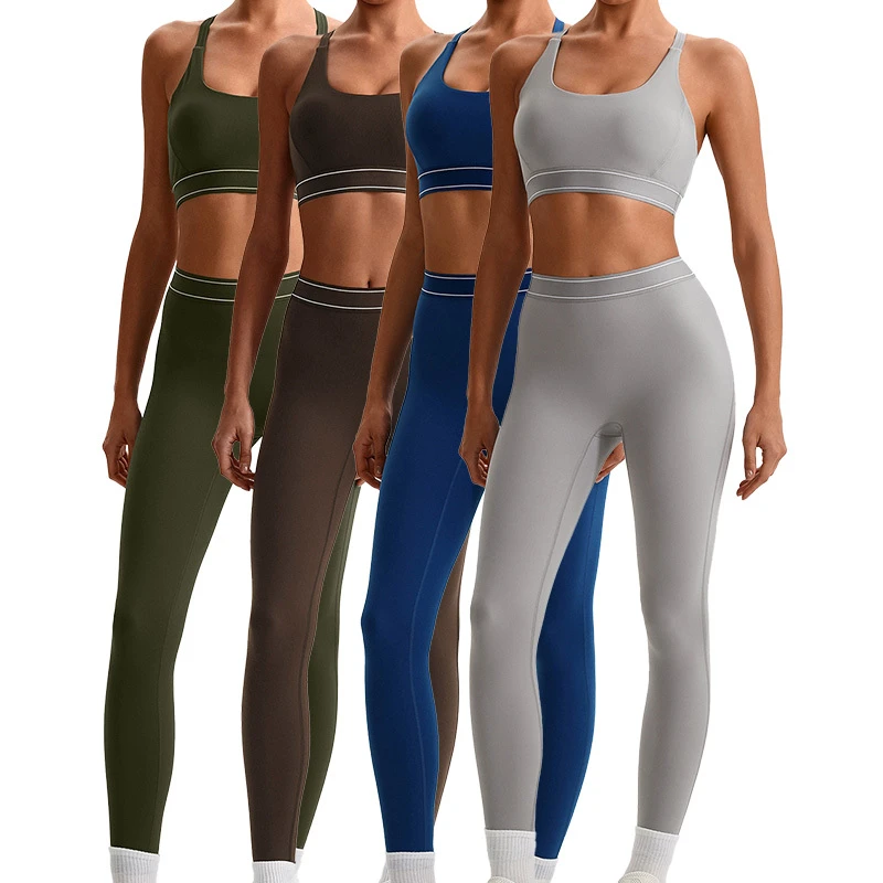 3231 High Stretch Women Yoga Set Sports Fitness Sports Bra High Waist Tummy Control Leggings Women Yoga Set Active Wear Sets