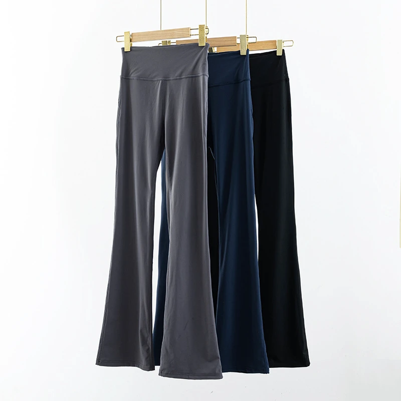 Women Yoga Flared Pants Body High Waist Sport Slim-Fit Elastic Tummy Control Gym Running Pants Sports Leggings