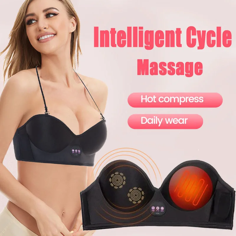Customized Wireless Electric High Support Breathable Hot Compress Kneading Vibration Sports Bra Intelligent Hot Pack For Fitness