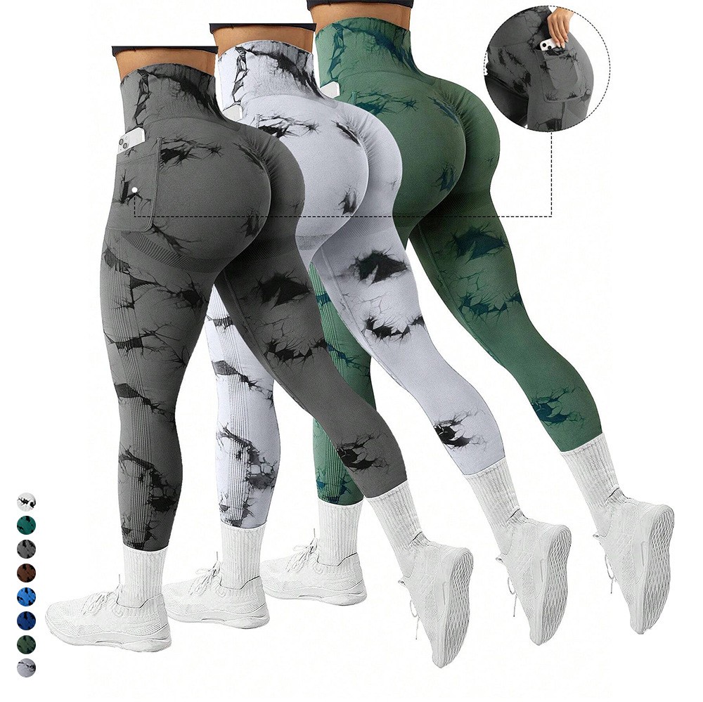 Push Up Leggings For Women with Pocket High Waist Breathable Fitness Yoga Leggings Workout Gym Tights Stretch Pants