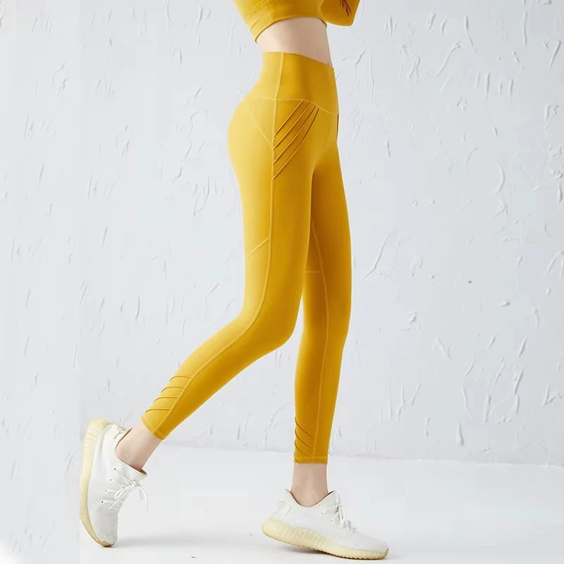 Ln268 High Waist Yoga Fitiness Workout Crop Leggings Invisible Side Pocket 7/8 Capris