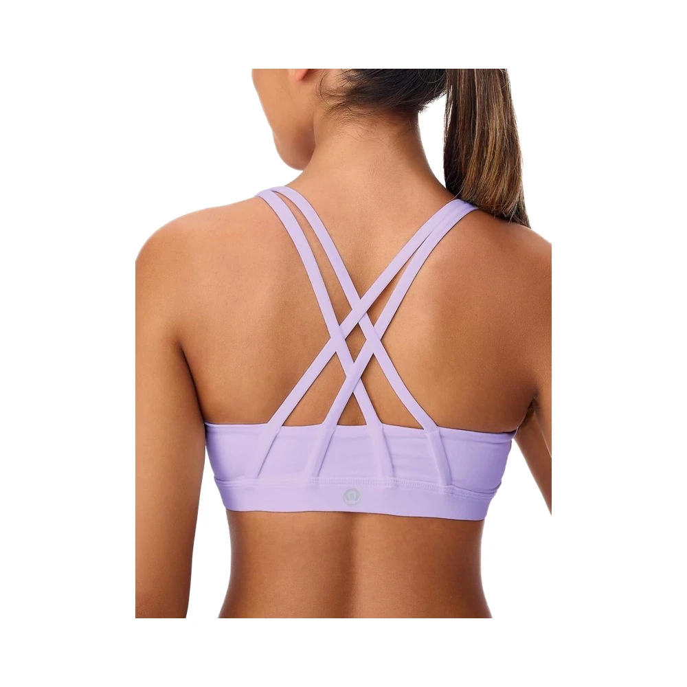 Omwilddo Women's Breathable Strappy Sports Bras Light Compression Crop Cross Back Padded Workout Yoga Supportive U
