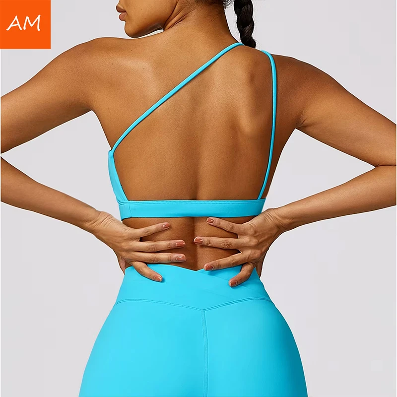 High Impact Women Long Sleeve Compression Quick Dry Yoga Bra With Padding Twist Crop Running T Shirt Bra