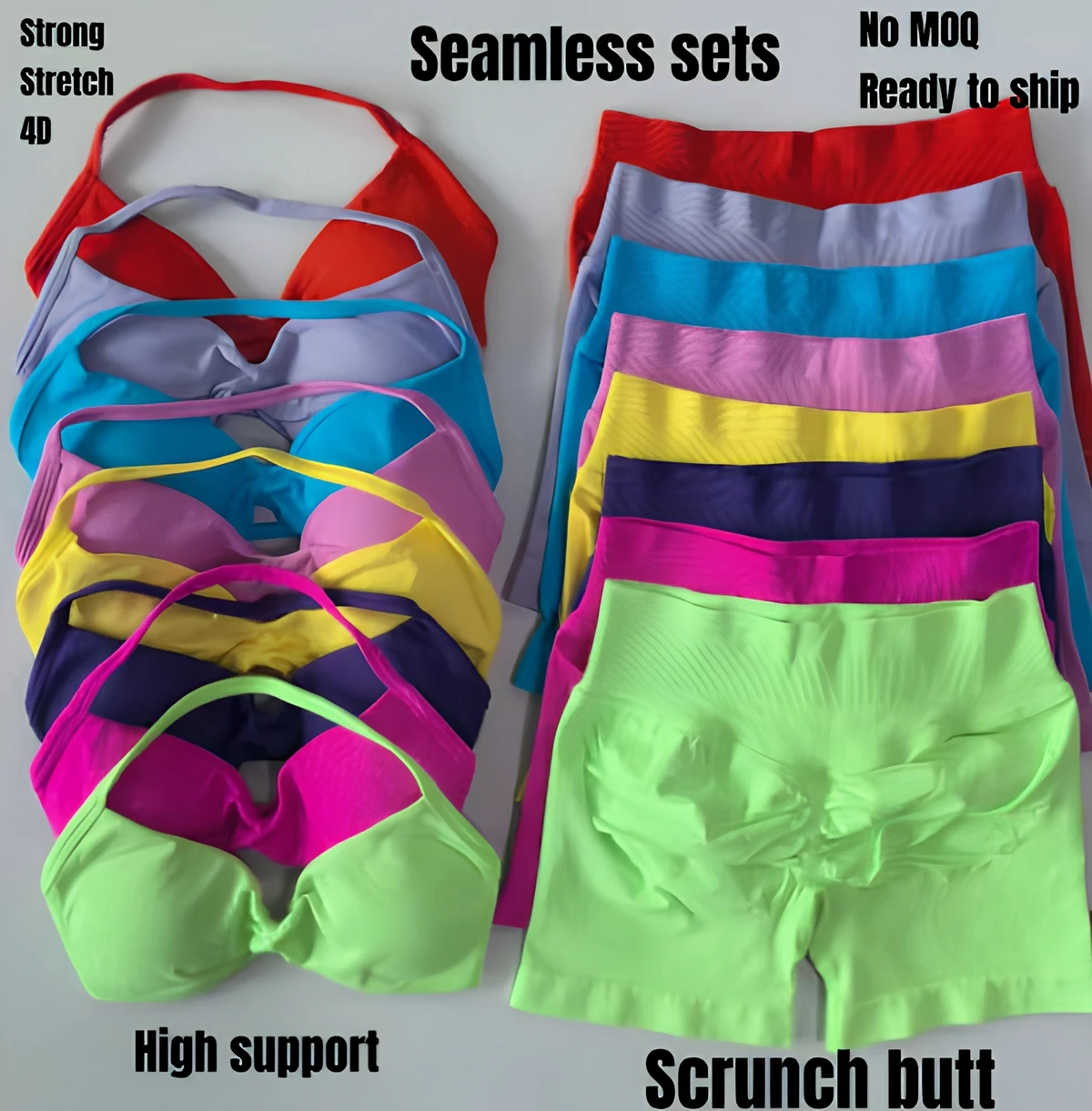 Ropa Deportiva Mujer Sports Wear Mujer Breathable Solid Seamless Yoga Gym Fitness Set Two Pieces Micro Bra Shorts Summer 2026