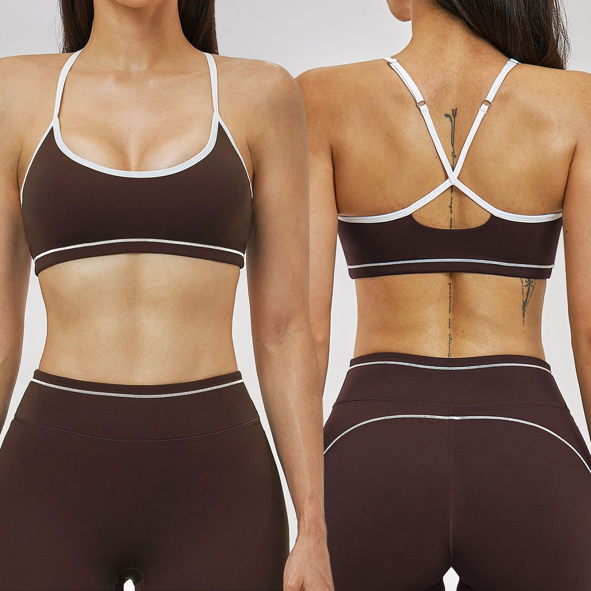 Women's Lightweight Yoga Fitness Bra Four-Way Stretch Crisscross Straps Breathable Hollow Back High Support Gym Workout Sports
