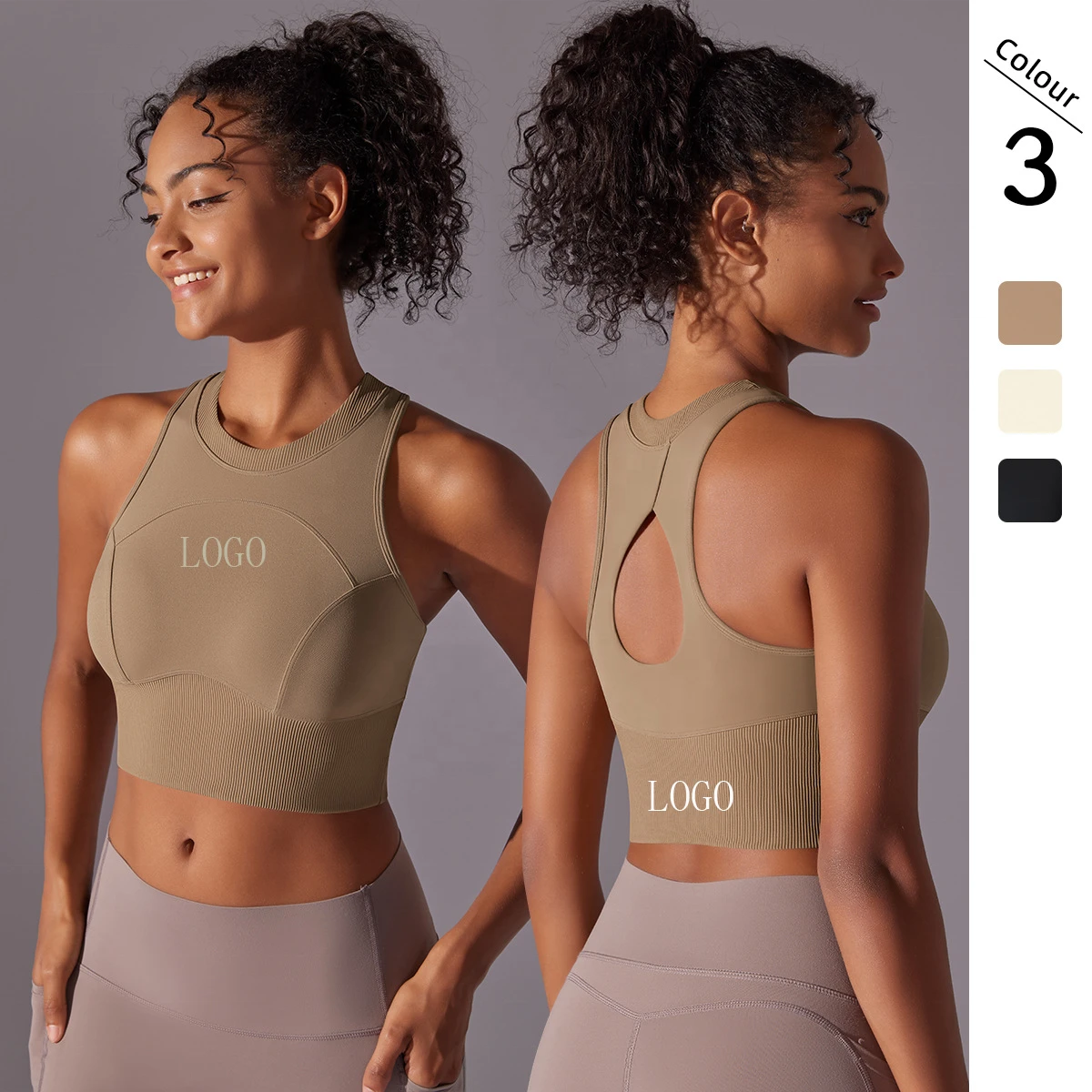 OEM 2024 New Hollow Out Back Women Activewear Running Wear Outdoor Shockproof Yoga Bra Women Ribbed Gym Fitness Yoga Sports Bra
