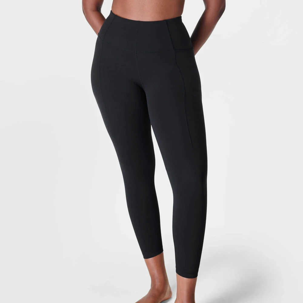Women Solid Seamless Yoga Leggings High Waist Elastic Scrunch Butt Four-Way Stretch Breathable Quick Dry Full Length Leggings