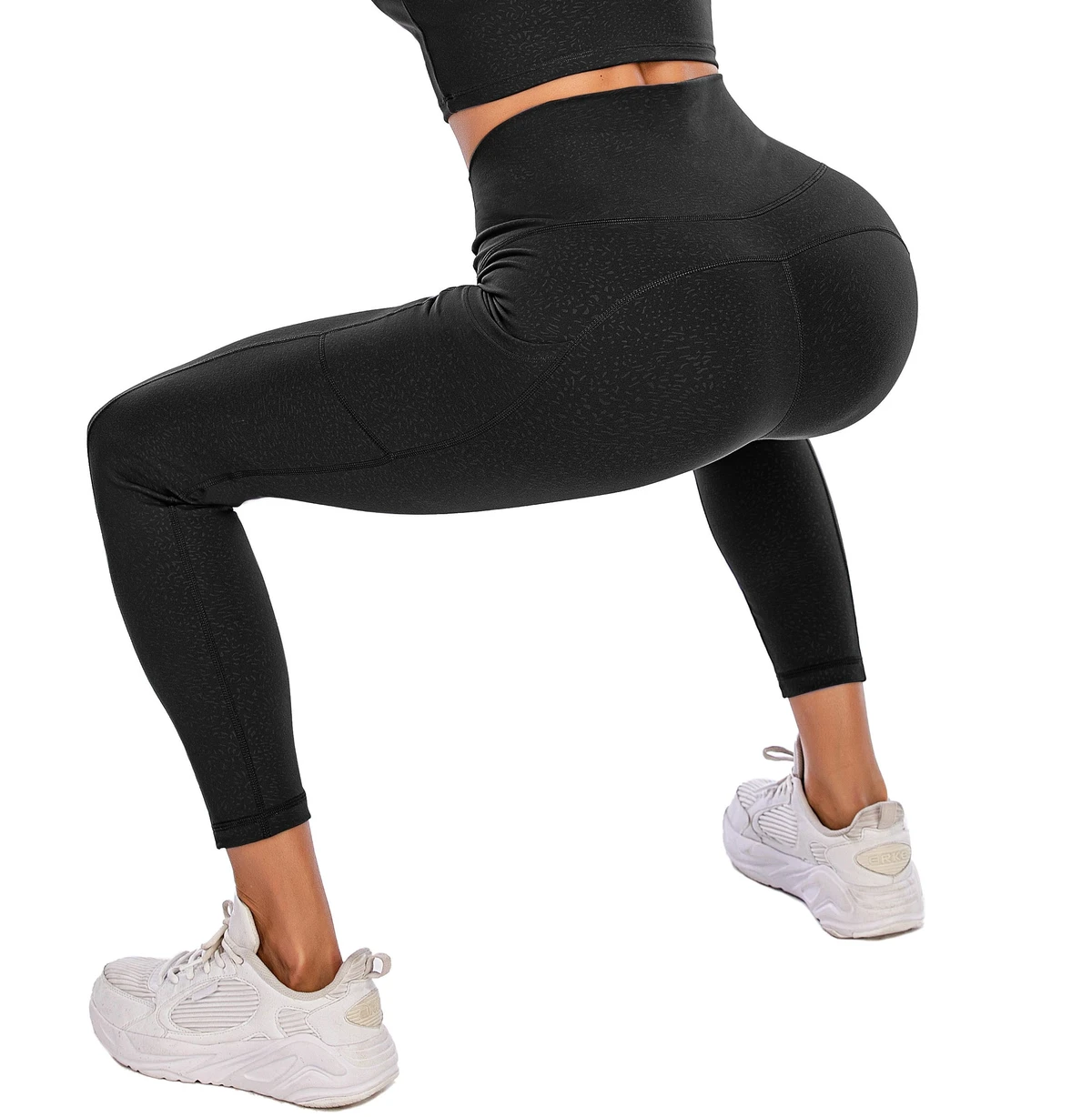 Women High Waisted 7/8 Length Waist Breathable Fitness Leggings Training Running Sexy Yoga Pants With Pockets
