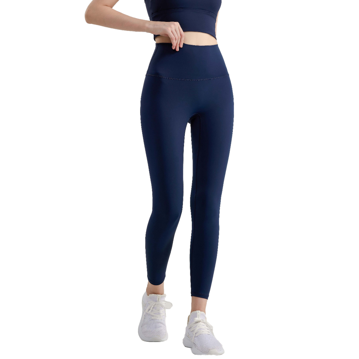 Women's XL High-Waisted Full Length Yoga Pants Spandex/Nylon Fitness Leggings Elastic Anti-Glare Hip Lifting Design Breathable