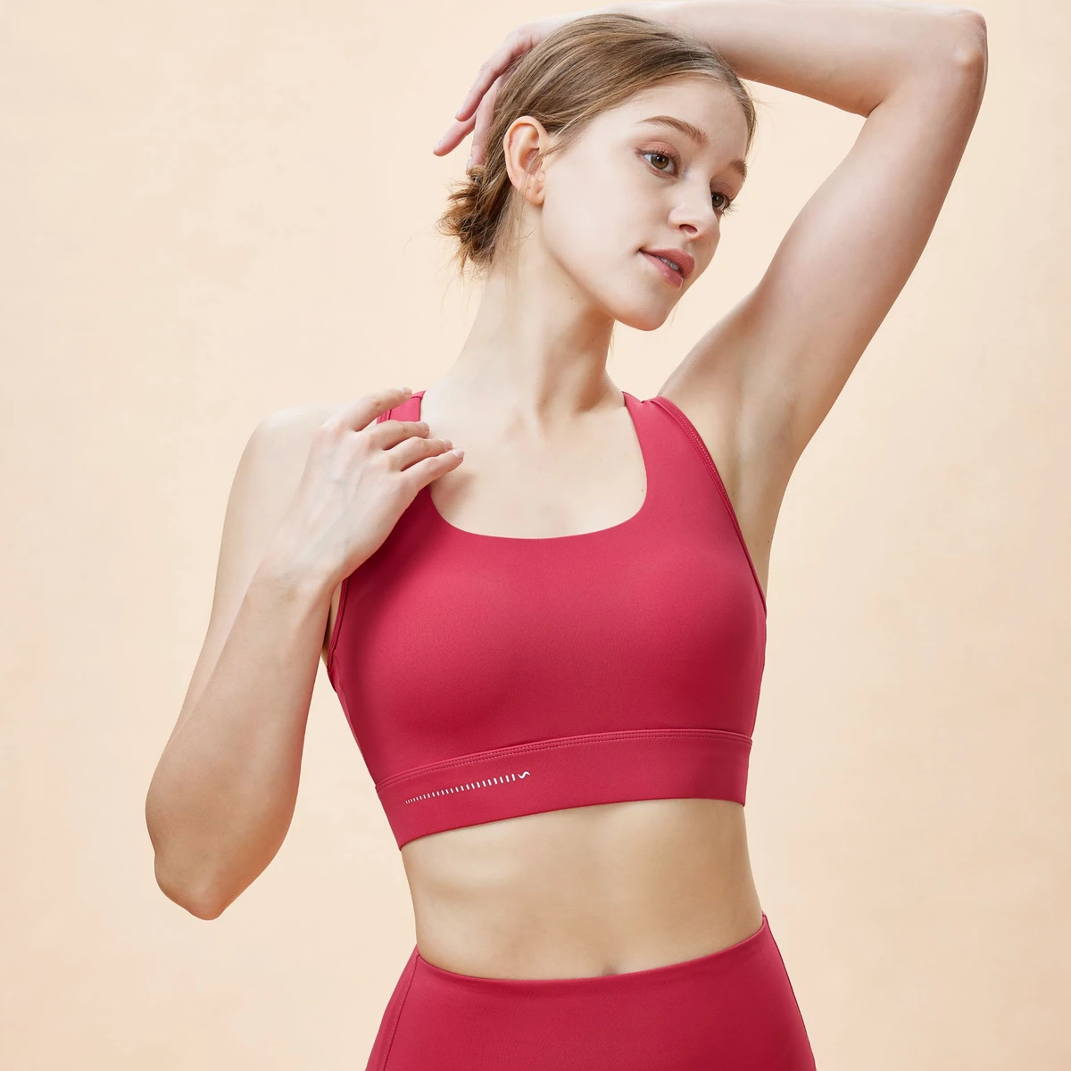 Women's High Support Shockproof Contrast-colored I-Back Sports Bra T-Line Straps Spandex/Nylon Material Quick Dry Active