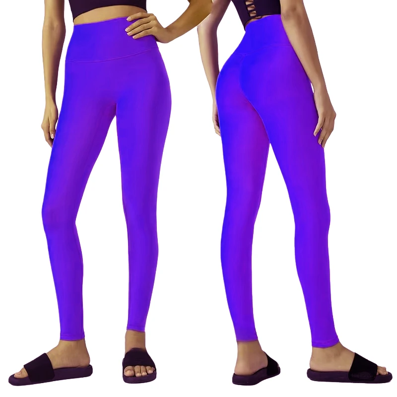 Wholesale Women Custom Plain Color High Waist Four-way Stretch Legging High Quality Gym Sports Yoga Pants