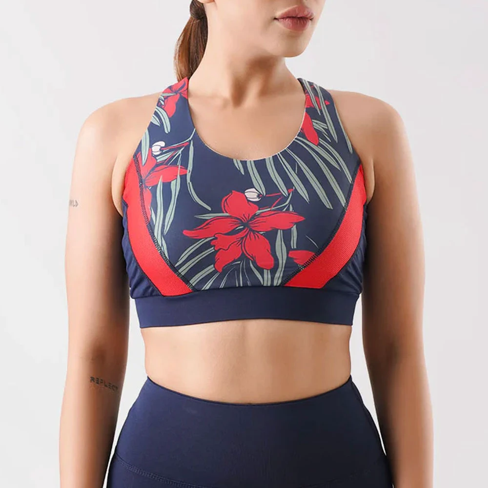 Women's Yoga Sports Bra High Quality Breathable U-neck Front Adjustable Straps High Support Spandex/nylon Hot Selling