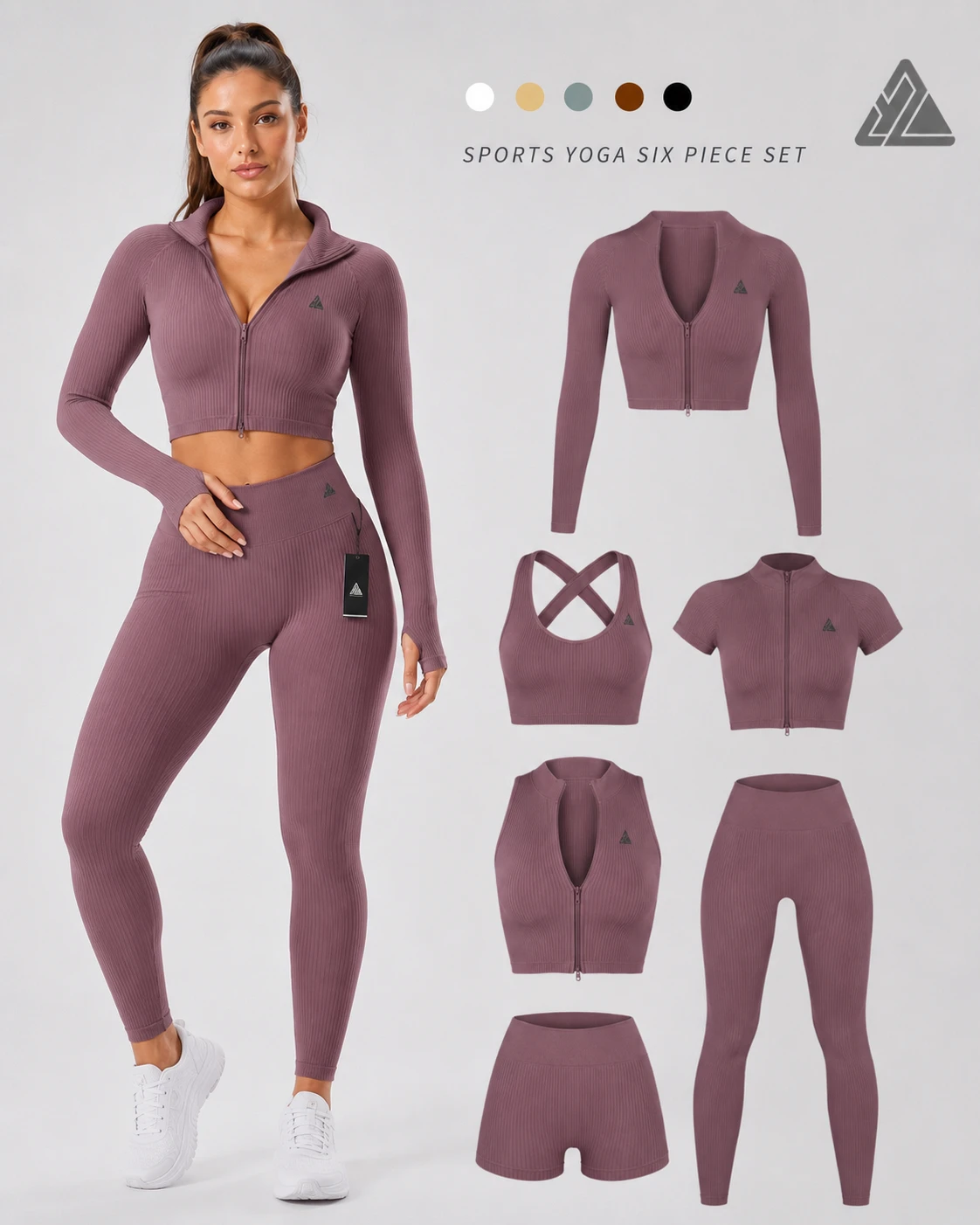 New Arrival Hot Sale Women's Yoga Two Piece Set High Waist Breathable Quick Dry Spandex/Nylon Exercise Fitness Wear