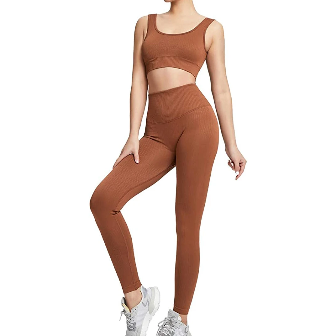 Custom High Waist Women's Yoga Set Solid Front Fashion Printed Sportswear 3-Piece Plus Size Fitness Gear