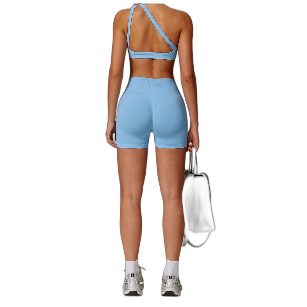 Padded Breathable Reversible Drawstring Sports Bra Women Seamless Workout Gym Fitness Yoga Running Support Top