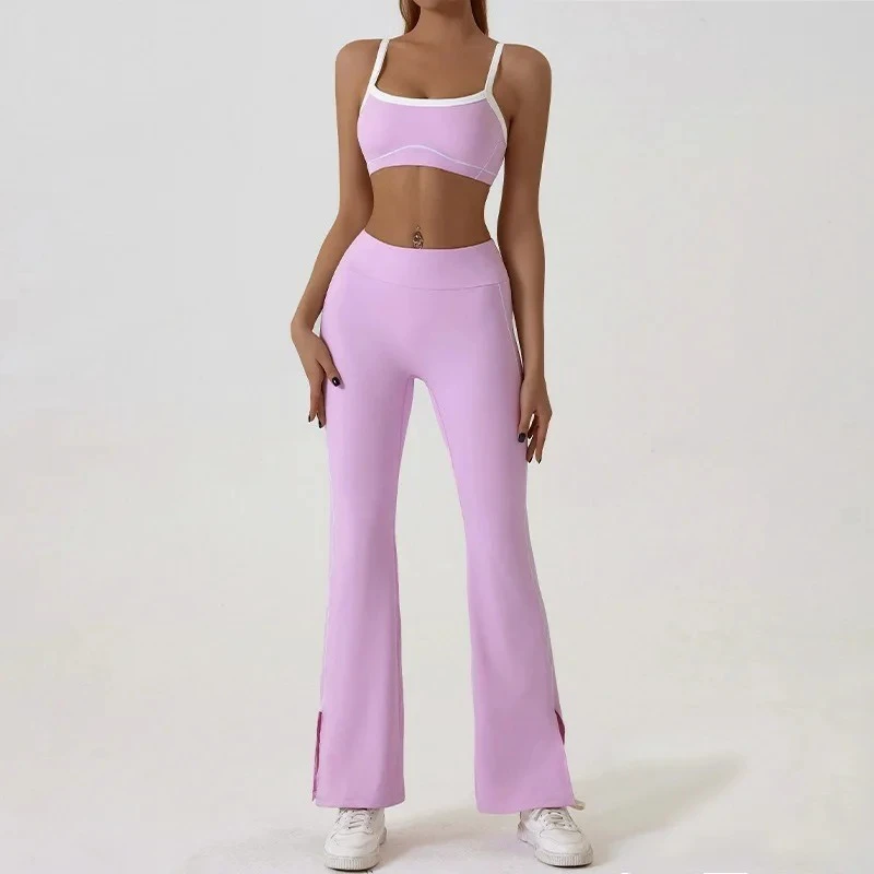 New 100% Organic Cotton 2 Piece Set High Quality Workout Yoga Set Customize Design Stylish Women Gym Tracksuit