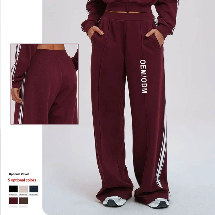 High Waisted Contrast Color Loose Fit Quick Dry Breathable Multi Pocket Women Yoga Pants for Outdoor Hiking Gym Fitness Running