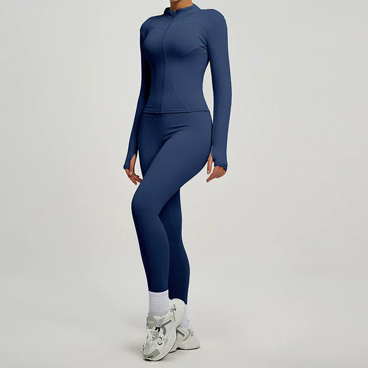 Cross-Border High-Elastic Sports Set - Slim High-Waist Butt-Lifting 2-Piece for Running & Yoga(2)