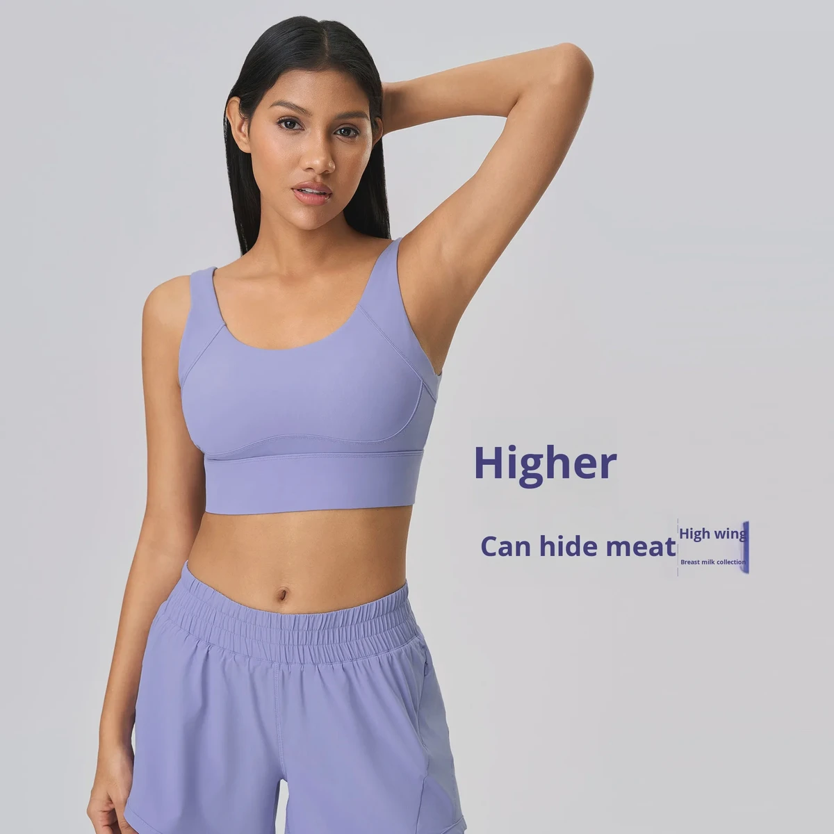 Women's Breathable High Support Push-Up Yoga Bra Anti-Sagging Shockproof Spandex/Nylon Adjustable Straps V-neck Fixed Cups