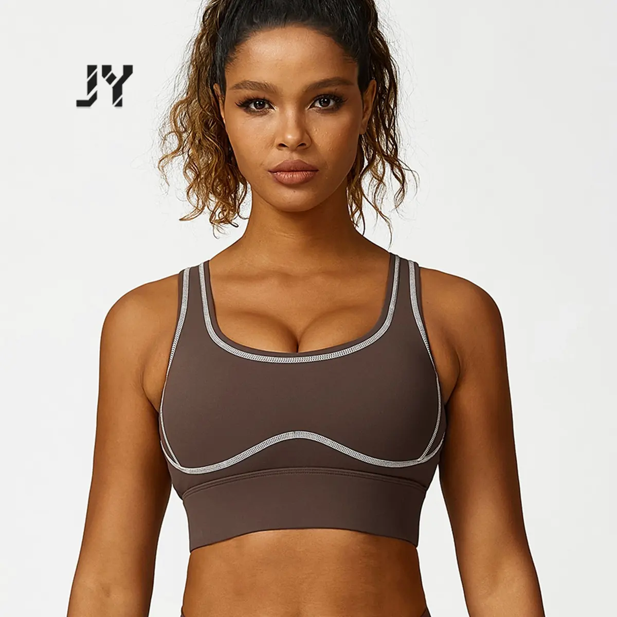 Joyyoung Women High Support Compression Lightweight Spandex Stretchy Padded Slimming Quick Dry Yoga Fitness Sports Bra
