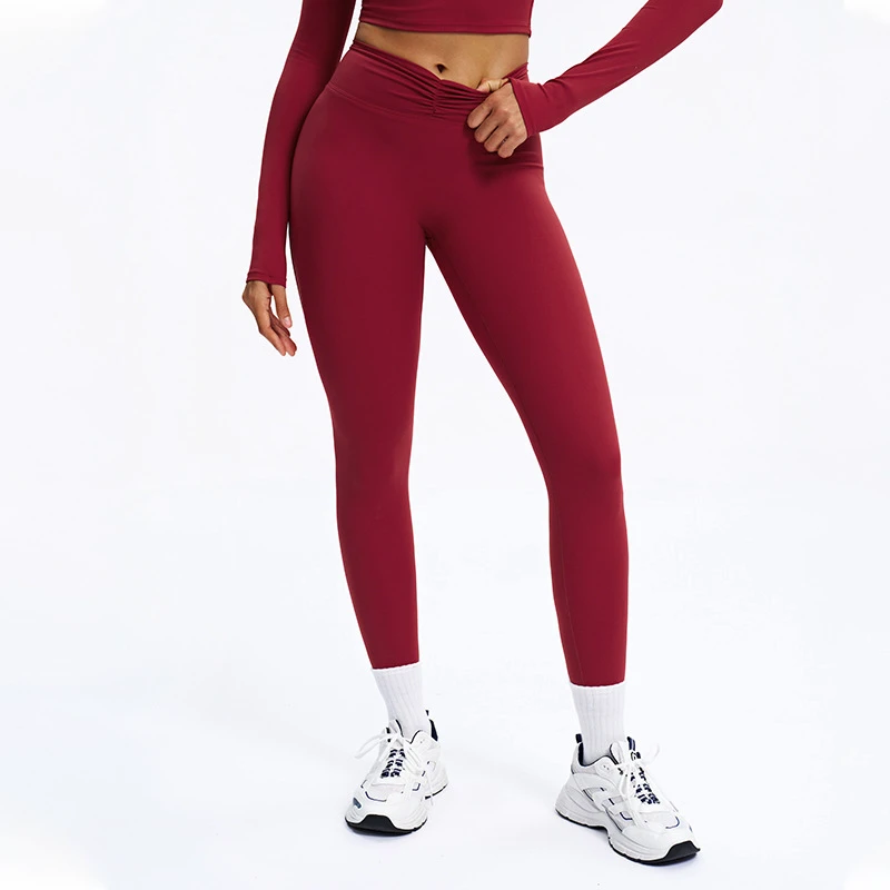 Women's High-Waist Brushed Tummy Control Yoga Pants Slim Fit Butt Lifting Workout Leggings Solid Nylon/Spandex Ankle For Running